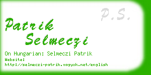 patrik selmeczi business card